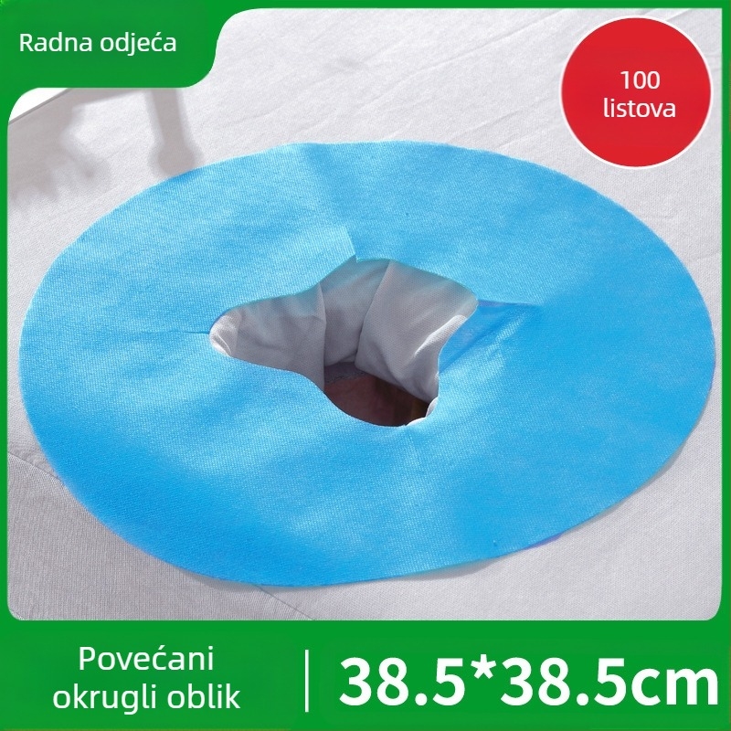 Jednokratna kružna maramica za lice od netkanog materijala za kozmetički salon, debela, vodootporna i otporna na ulja, podloga za masažni stol