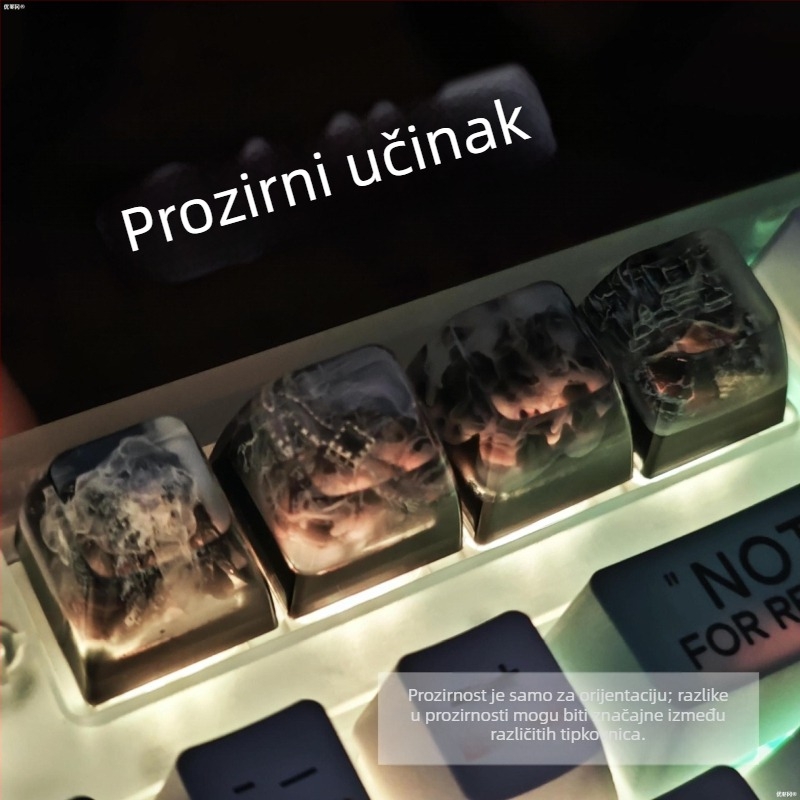 Keycap za mehaničku tipkovnicu od smole s motívom pejzaža u tint stilu: Veliki zid, planine i dolina