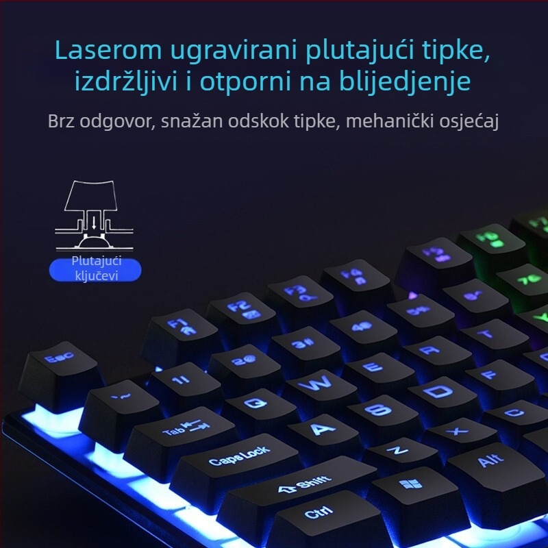 Forerunner GX30Z žičana tipkovnica, 87 tipki, RGB pozadinsko osvjetljenje, ABS kućište, 1,5 m kabel