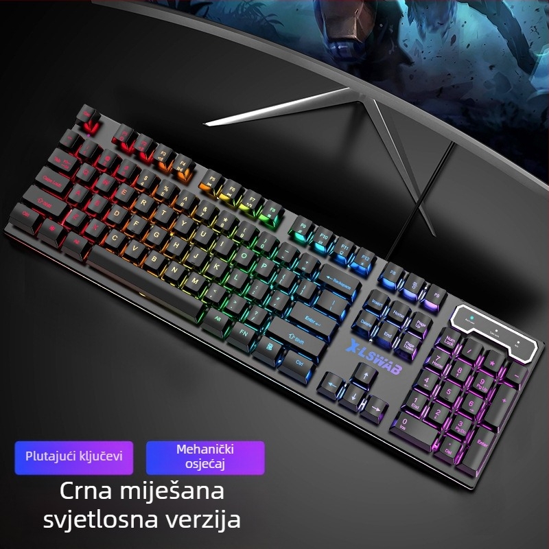 Forerunner GX30Z žičana tipkovnica, 87 tipki, RGB pozadinsko osvjetljenje, ABS kućište, 1,5 m kabel