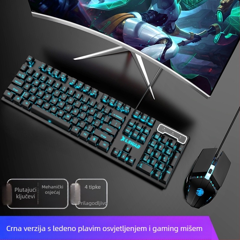 Forerunner GX30Z žičana tipkovnica, 87 tipki, RGB pozadinsko osvjetljenje, ABS kućište, 1,5 m kabel