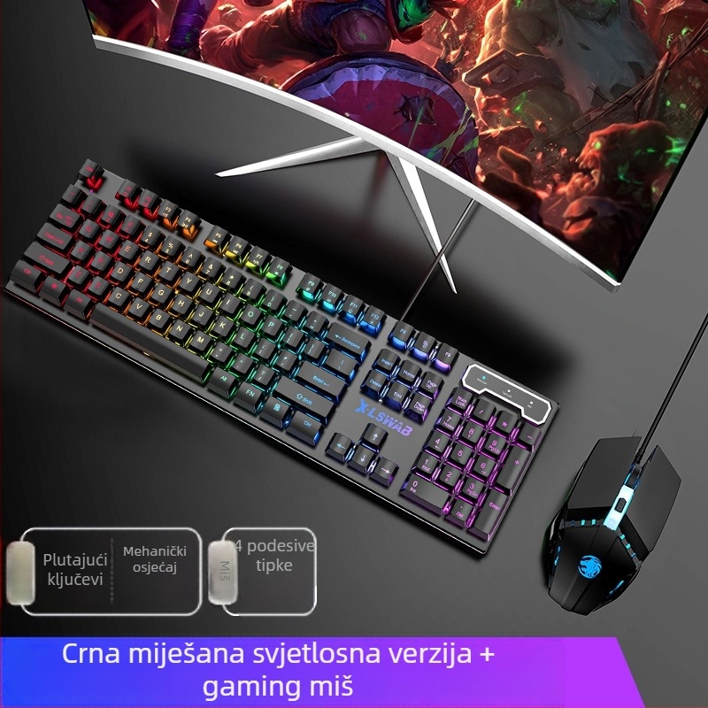 Forerunner GX30Z žičana tipkovnica, 87 tipki, RGB pozadinsko osvjetljenje, ABS kućište, 1,5 m kabel