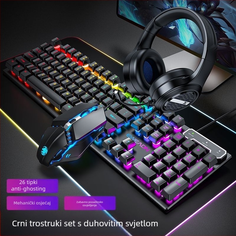 Forerunner GX30Z žičana tipkovnica, 87 tipki, RGB pozadinsko osvjetljenje, ABS kućište, 1,5 m kabel