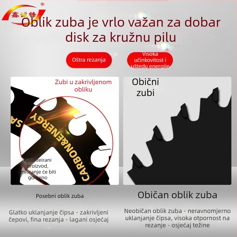 Disk za cirkularnu pilu za drvo – legura, kompatibilan s električnom kružnom pilom, prijenosan