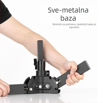 Stativ za rasvjetu za fotografiju od aluminijske legure, teški, s kolotura sustavom, sklopivi dvodjelni, visina 81 cm, nosivost 80 kg