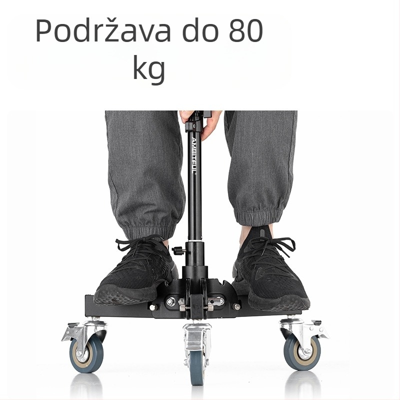Stativ za rasvjetu za fotografiju od aluminijske legure, teški, s kolotura sustavom, sklopivi dvodjelni, visina 81 cm, nosivost 80 kg