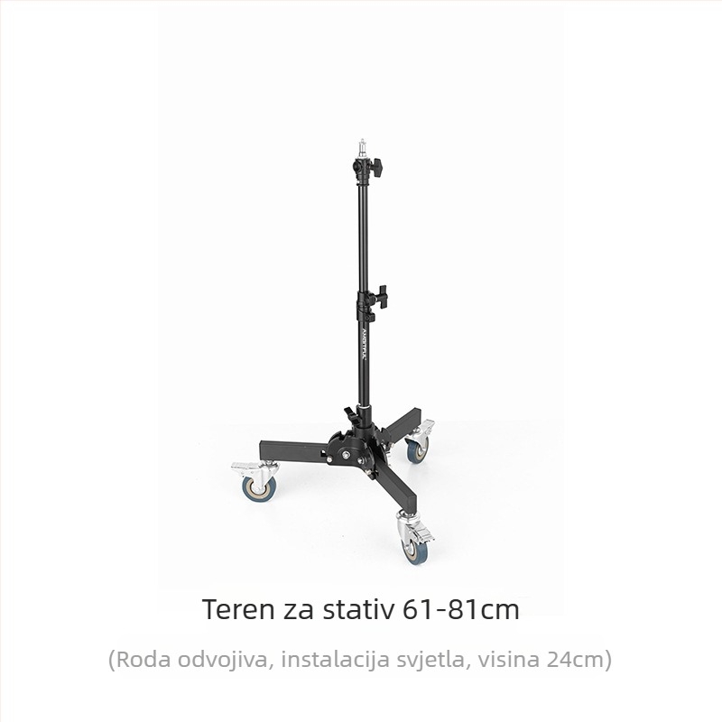 Stativ za rasvjetu za fotografiju od aluminijske legure, teški, s kolotura sustavom, sklopivi dvodjelni, visina 81 cm, nosivost 80 kg