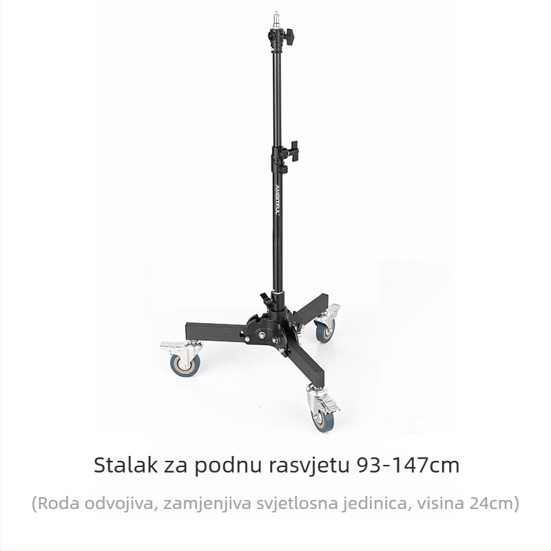 Stativ za rasvjetu za fotografiju od aluminijske legure, teški, s kolotura sustavom, sklopivi dvodjelni, visina 81 cm, nosivost 80 kg