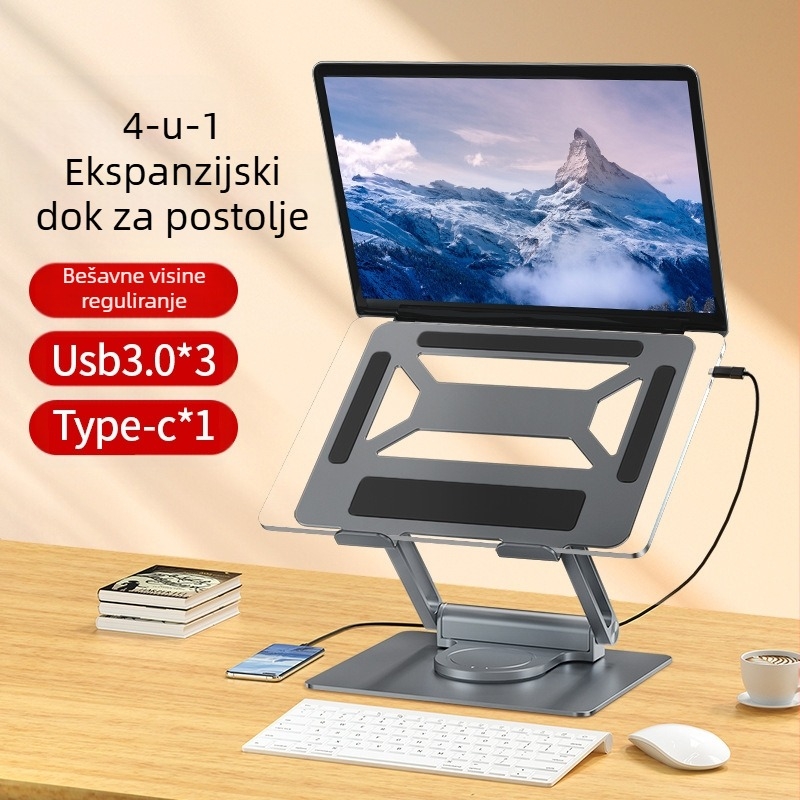 Držač za laptop s hubom, PD punjenje 100W, rotacijski dizajn, gigabitni Ethernet port, modeli E13SU, E17SU, E17SU PRO