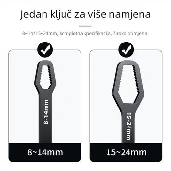 Višenamjenski set podesivih ključeva s glavom u obliku šljive, dvostrani, automatsko zatezanje