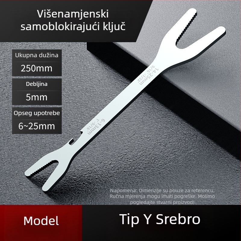 Višenamjenski set podesivih ključeva s glavom u obliku šljive, dvostrani, automatsko zatezanje