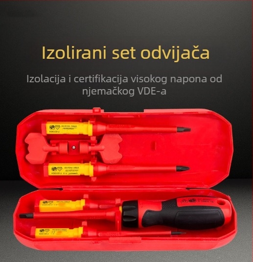 Mamba 13-dijeli VDE izolirani set odvijača za elektrikare — magnetske vrhove od karbonske čeli, križni i ravni odvijač