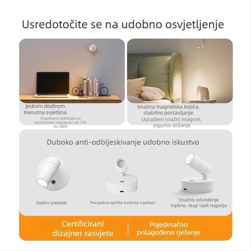 Zidno svjetlo u nordijskom stilu, ABS abažur i tijelo, napon do 36V