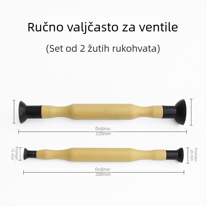 Ručni brusilac za ventile, s drvenom ručkom i gumom na podlozi, za održavanje ventila automobila i motocikla