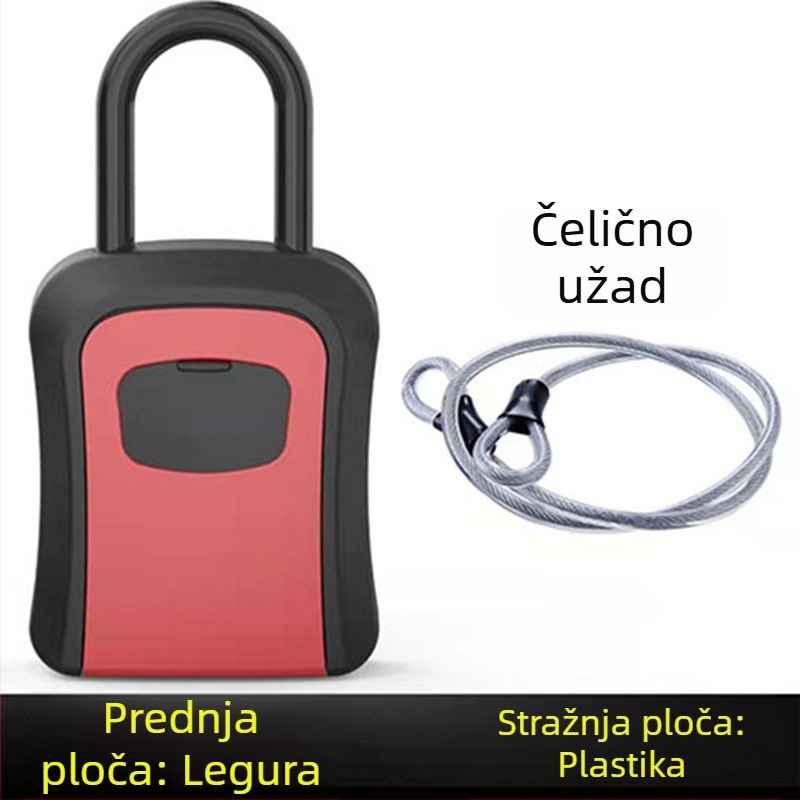 Zidna kutija za ključe s lozinkom, plastična, mehaničko zaključavanje, za ključeve i kartice; mogućnost logotipa