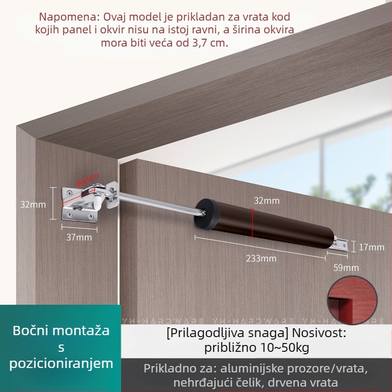 Xuncheng automatski zatvarač vrata od nehrđajućeg čelika – podesiva brzina zatvaranja i podesiva snaga zaključavanja