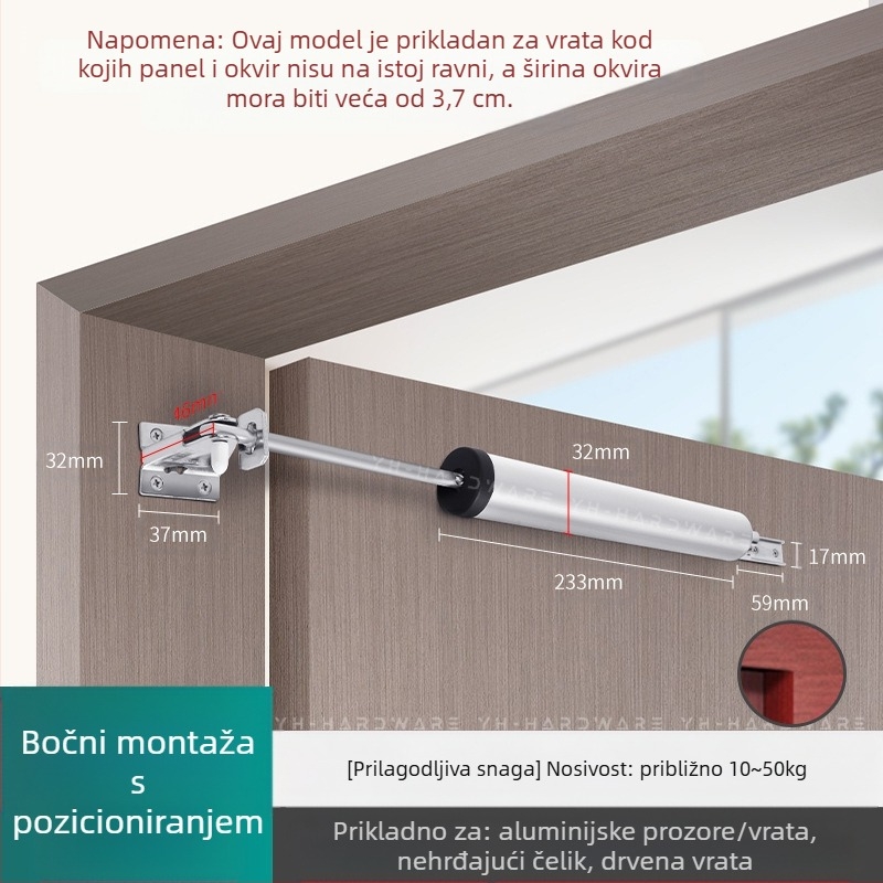 Xuncheng automatski zatvarač vrata od nehrđajućeg čelika – podesiva brzina zatvaranja i podesiva snaga zaključavanja