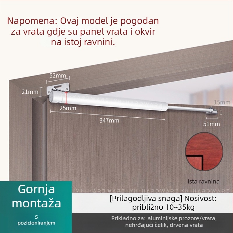 Xuncheng automatski zatvarač vrata od nehrđajućeg čelika – podesiva brzina zatvaranja i podesiva snaga zaključavanja