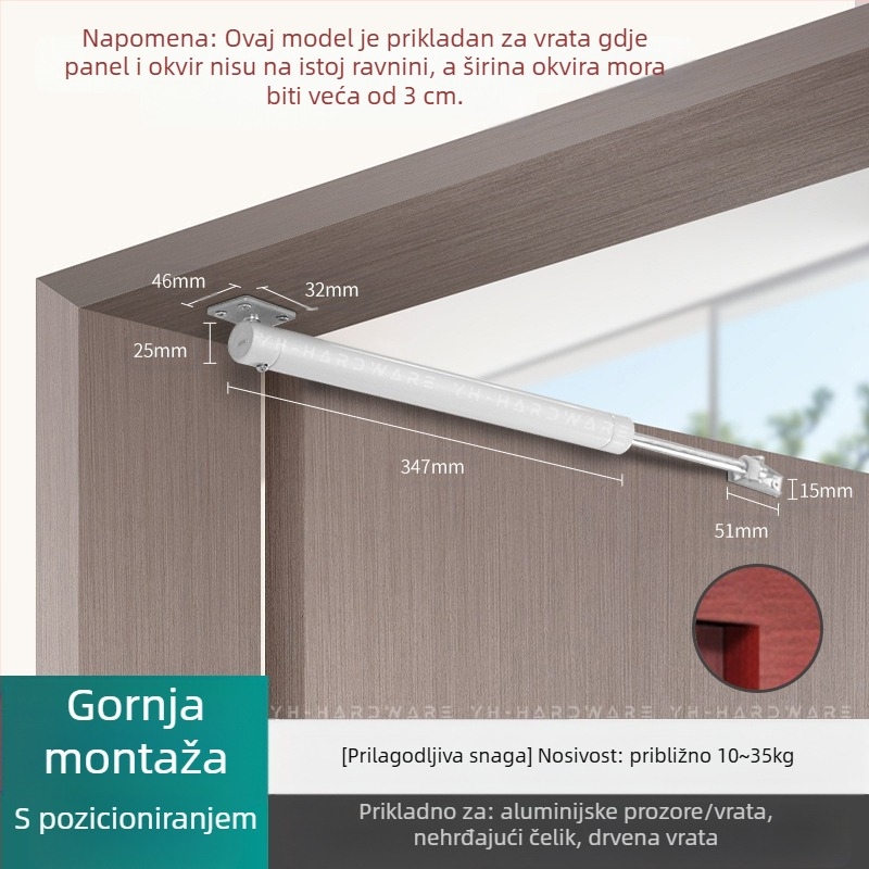 Xuncheng automatski zatvarač vrata od nehrđajućeg čelika – podesiva brzina zatvaranja i podesiva snaga zaključavanja