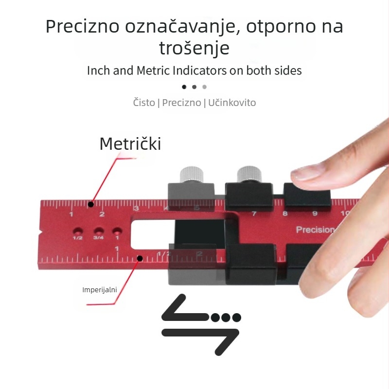 XYT aluminijska mjerni letva za drvodjelstvo - visoko precizan mjerni alat s metričkim i imperijalnim jedin icama (kućna upotreba)