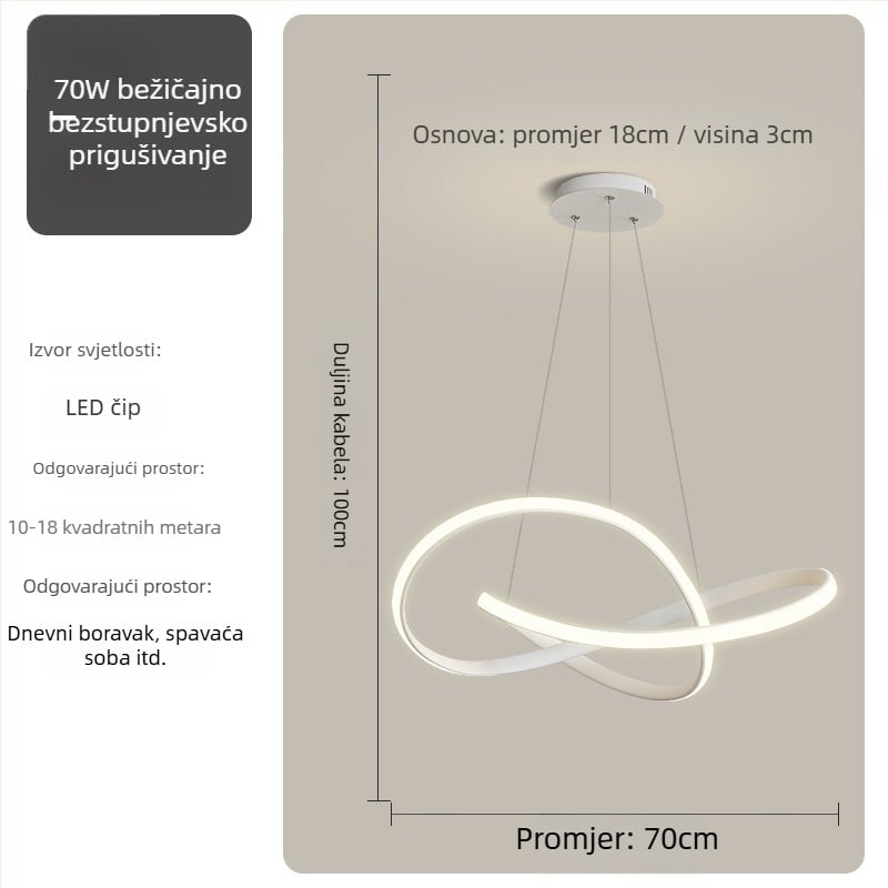 Viseća svjetiljka za blagovaonicu - moderna jednostavnost, metalno tijelo od željeza, akrilno sjenilo, LED rasvjeta