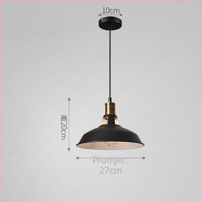 Željezni lustera, industrijskog loft stila, viseći s jednom glavom, LED, rasvjeta 3-5 m², visina podesiva do 1 m