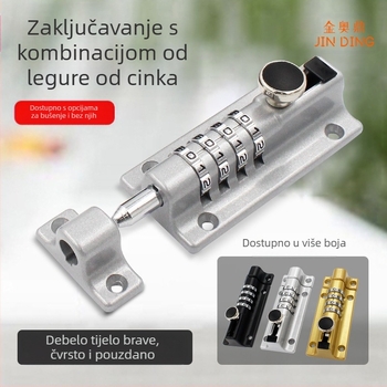 Zamka s lozinkom od cinkovog legura – bez bušenja, vodootporna i otporna na hrđu, vanjski čep za drvena vrata