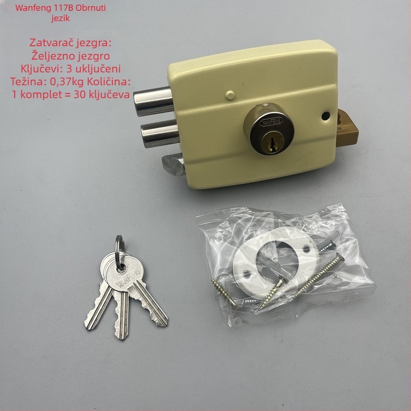 Mingda 117 brava s tri jezika za vanjska vrata – jezgreni mehanizam, moderni minimalistički stil