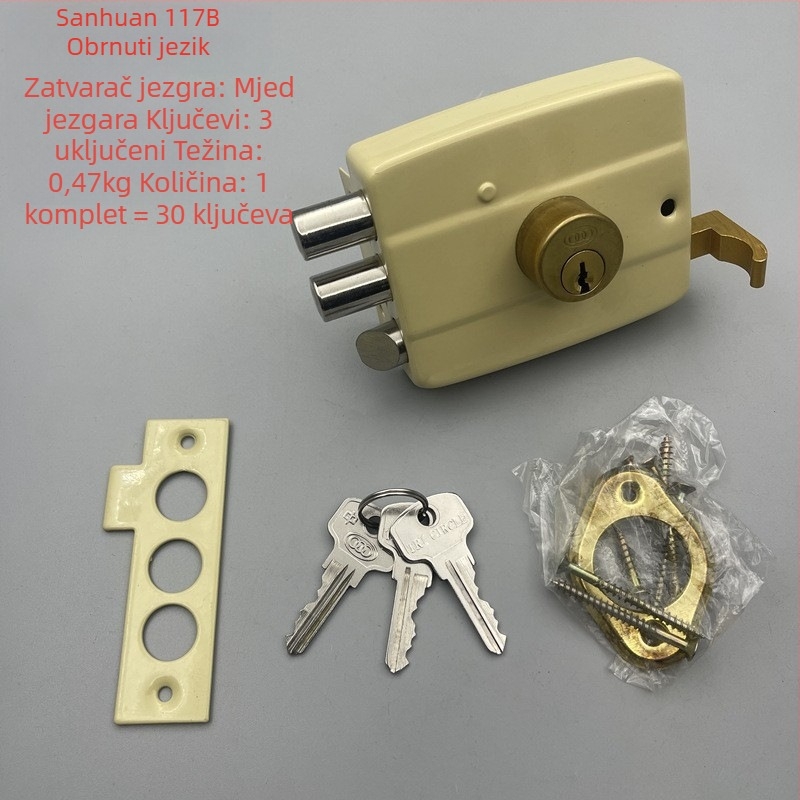 Mingda 117 brava s tri jezika za vanjska vrata – jezgreni mehanizam, moderni minimalistički stil