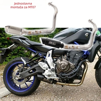 Modificirana ispušna cijev za MT07 motocikl, nehrđajući čelik, kompatibilan s MT07