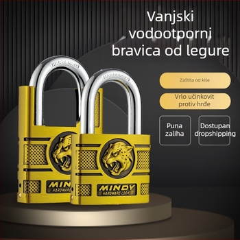 Katanac od cinkovog legura Mindy, model A17/AF17, za vanjsku upotrebu na vratima kuće, studentskom domu, prozorima i garažama.