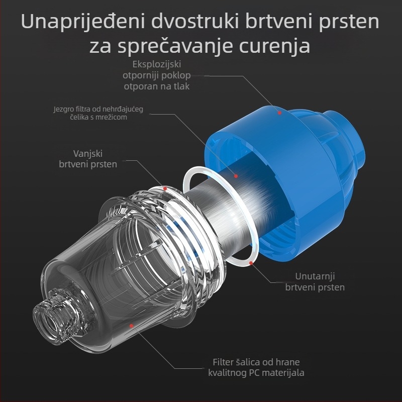Kućni predfiltr za pročišćavanje vode W10, PP materijal, zapremina 0,5 L, 0–55°C, za završnu filtraciju vode