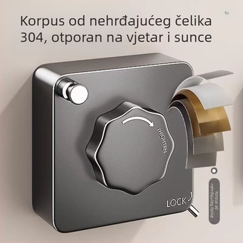 Vješalica za balkon za sušenje rublja, teleskopska, montaža bez bušenja, 304 nehrđajući čelik, ABS + aluminijska osnova