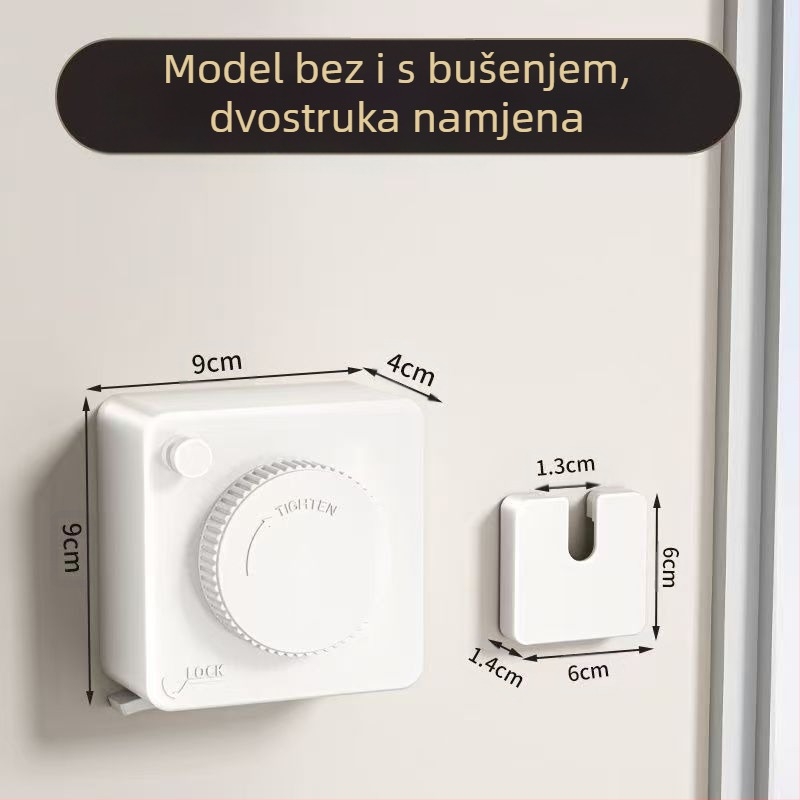 Vješalica za balkon za sušenje rublja, teleskopska, montaža bez bušenja, 304 nehrđajući čelik, ABS + aluminijska osnova