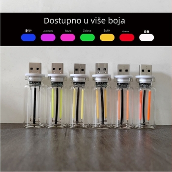 USB noćna lampica s dodirnim upravljanjem – staklena lampa za noćni ormarić i automobilsku atmosferu, Model 352, Snaga 5, Napon 5