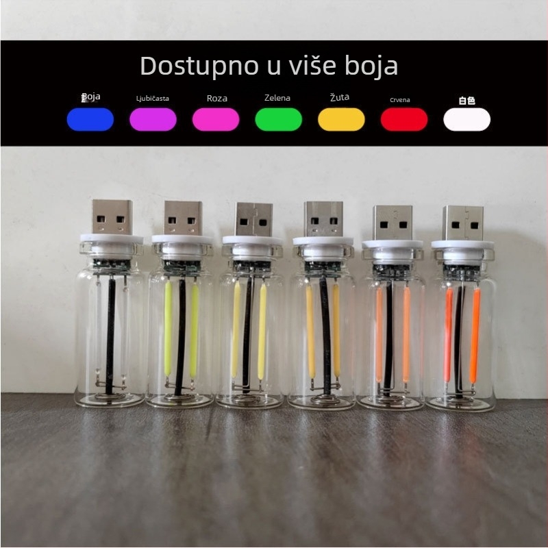USB noćna lampica s dodirnim upravljanjem – staklena lampa za noćni ormarić i automobilsku atmosferu, Model 352, Snaga 5, Napon 5