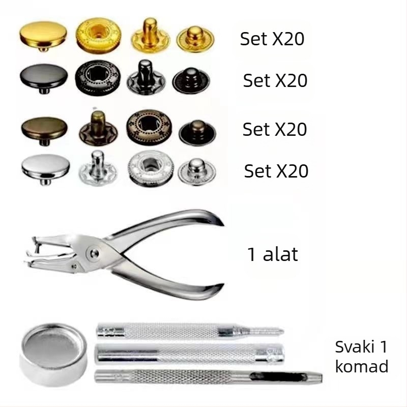 Phia Mjedeni metalni set gumba s četiri zatvarača, za kapute, hlače, dukseve (Materijal: Mjed; Struktura: Četiri zatvarača; Značka: Phia; Opseg primjene: Kaputi, Hlače, Duksevi)