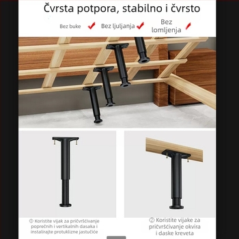 Okvir za podršku ploče kreveta — podesivi model; materijal: tvrdi plast i čelik; marka: Independent; namjena: kauč-spavaći namještaj; stil: moderan i minimalistički