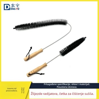 Četka za čišćenje perilice rublja, cijev za sušilicu i radijatore — materijali: čelična žica, najlon, drvo