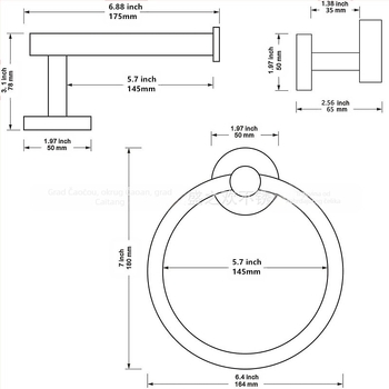 Set držača za ručnike od nehrđajućeg čelika s brušenim završnim slojem, nosivost 30 kg, 1 sloj, kupaonsko skladištenje (Materijal: Nehrđajući čelik; Završna obrada: Brušena; Nosivost: 30 kg; Sloj: 1; Funkcija: Skladištenje)