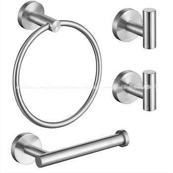 Set držača za ručnike od nehrđajućeg čelika s brušenim završnim slojem, nosivost 30 kg, 1 sloj, kupaonsko skladištenje (Materijal: Nehrđajući čelik; Završna obrada: Brušena; Nosivost: 30 kg; Sloj: 1; Funkcija: Skladištenje)