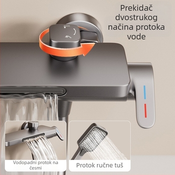 Kada slavina (zidna ugradnja; miješajući ventil; keramičko jezgro ventila; djelomično bakar; model HSQ176)