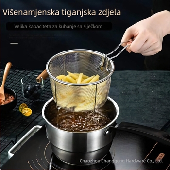 Višenamjenski lonac od nehrđajućeg čelika 304, dvostruko dno, čelični poklopac, pogodan za sve štednjake