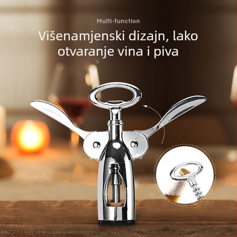 Otvarač za boce od cinkove legure i nehrđajućeg čelika, višefunkcionalan, moderan minimalistički dizajn, izdanje 2019.