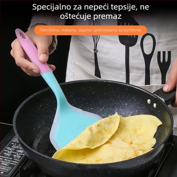 Leban silikonska kuhinjska špatula — silikon za hranu, otporna na visoke temperature, neprijanjajuća, protusklizna, zaštita od opeklina