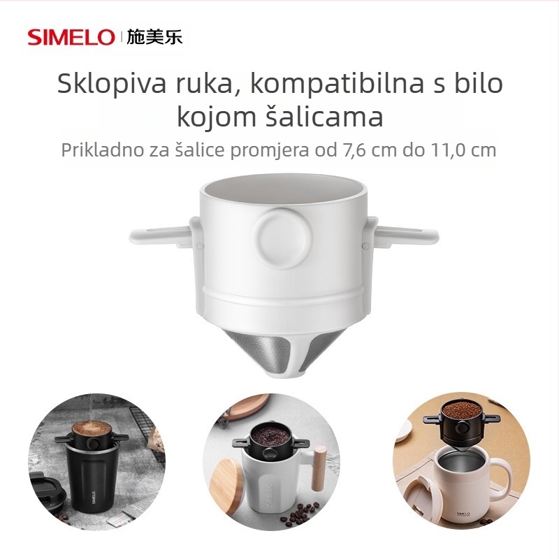 SIMELO pour-over filter za kavu od nehrđajućeg čelika, sklopivi, 304, za kućnu upotrebu