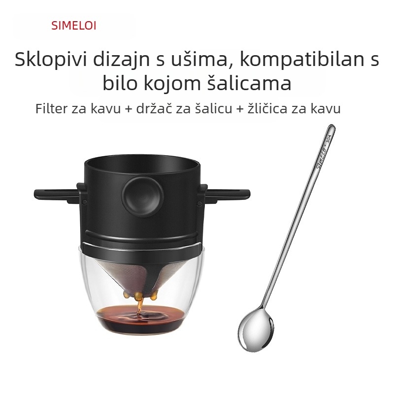 SIMELO pour-over filter za kavu od nehrđajućeg čelika, sklopivi, 304, za kućnu upotrebu