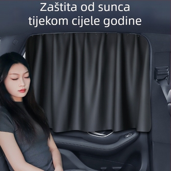 Zavjesa za stražnje bočne prozore automobila s tračnicom, neprozirna poliester tkanina, univerzalna prilagodba, viseći tip