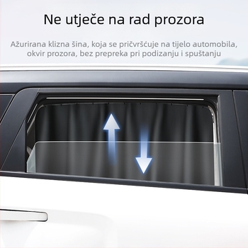 Zavjesa za stražnje bočne prozore automobila s tračnicom, neprozirna poliester tkanina, univerzalna prilagodba, viseći tip