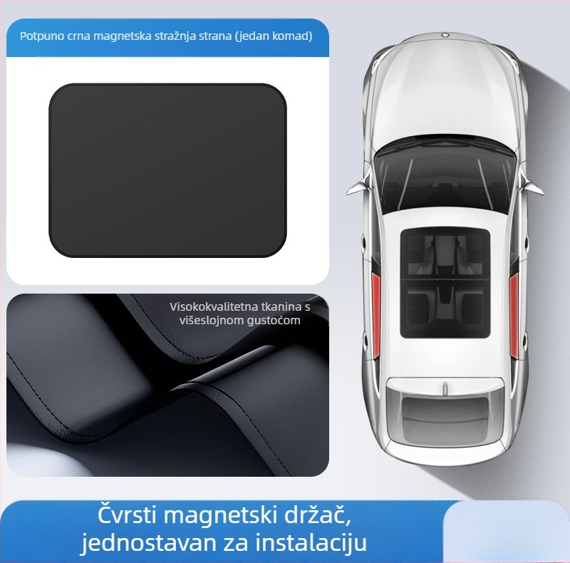 Zavjesa za stražnje bočne prozore automobila s tračnicom, neprozirna poliester tkanina, univerzalna prilagodba, viseći tip